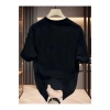 Baskılı Oversize Bisiklet Yaka T-shirt - Siyah