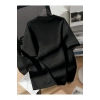 Leyaa Baskılı Oversize Bisiklet Yaka T-shirt - Siyah