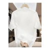 Baskılı Oversize Bisiklet Yaka T-shirt - Beyaz