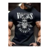 Baskılı Oversize Bisiklet Yaka T-shirt - Siyah