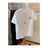 Mra Fashion Baskılı Oversize Bisiklet Yaka T-shirt - Beyaz