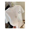 Mra Fashion Baskılı Oversize Bisiklet Yaka T-shirt - Beyaz