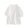 Mra Fashion Baskılı Oversize Bisiklet Yaka T-shirt - Beyaz
