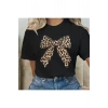 İpeksi Baskılı Oversize Bisiklet Yaka T-shirt - Siyah