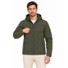 Erkek Su Geçirmez Softshell İçi Polar Astarlı Çıkarılabilir Kapüşonlu 4 Cepli Mont Ceket - Haki