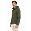 Erkek Su Geçirmez Softshell İçi Polar Astarlı Çıkarılabilir Kapüşonlu 4 Cepli Mont Ceket - Haki