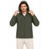 Erkek Su Geçirmez Softshell İçi Polar Astarlı Çıkarılabilir Kapüşonlu 4 Cepli Mont Ceket - Haki