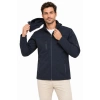 Erkek Su Geçirmez Softshell İçi Polar Astarlı Çıkarılabilir Kapüşonlu 4 Cepli Mont Ceket - Lacivert