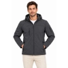 Erkek Su Geçirmez Softshell İçi Polar Astarlı Çıkarılabilir Kapüşonlu 4 Cepli Mont Ceket - Füme
