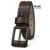 Erkek Koyu 4 Cm Metal Tokalı Kot Ve Kumaş Pantolon Kemeri