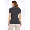 Triko Kumaş Yakalı Düğmesiz Açık Yaka Fitilli Kısa Kollu Regular Fit Tişört T-shirt - Siyah