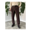 Erkek Beli Lastikli Pileli Rahat Kesim Kumaş Pantolon
