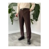Erkek Beli Lastikli Pileli Rahat Kesim Kumaş Pantolon