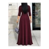 Kadın Truvakar Kollu Kruvaze Yakalı Belden Kuşaklı Uzun Viskon Iki Iplik Elbise