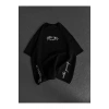 Unisex Baskılı Oversize T-Shirt - Siyah