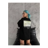 Unisex Baskılı Oversize T-Shirt - Siyah