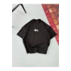 Erkek Baskılı Oversize T-shirt - Siyah