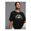 Baskılı Oversize T-shirt - Siyah