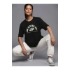 Baskılı Oversize T-shirt - Siyah