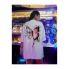 Unisex Baskılı Oversize T-Shirt - Beyaz