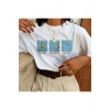 Unisex Baskılı Oversize T-Shirt - Beyaz