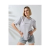 Unisex Bisiklet Yaka Baskılı Slim Fit T-Shirt - Boyalı Gri