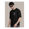 Erkek Baskılı Oversize T-shirt - Siyah