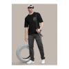 Erkek Baskılı Oversize T-shirt - Siyah