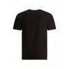 Baskılı Oversize Bisiklet Yaka T-shirt - Siyah
