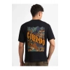 Erkek Baskılı Oversize T-shirt - Siyah
