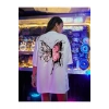 Unisex Baskılı Oversize T-Shirt - Beyaz