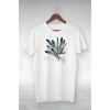 Unisex Baskılı Oversize T-Shirt - Beyaz