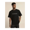 Unisex Bisiklet Yaka Oversize Baskılı T-Shirt - Siyah