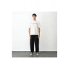 Unisex Bisiklet Yaka Baskılı Oversize T-Shirt - Beyaz