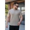 Erkek Hakim Yakalı Kısa Kollu Pamuklu T-shirt