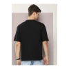 Erkek Baskılı Oversize T-shirt - Siyah