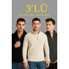 Erkek Fitilli Triko Kazak 3’lü Set – Antrasit, Siyah, Bej Kalın Dokuma Pamuklu Regular Fit V Yaka Fe