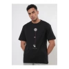 Erkek Baskılı Oversize T-shirt - Siyah