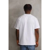 Unisex Baskılı Oversize T-Shirt - Beyaz