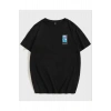 Unisex Baskılı Oversize T-Shirt - Siyah