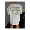 Unisex Baskılı Oversize T-Shirt - Beyaz