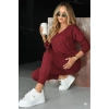 Kadın Uzun Kollu V Yakalı Viskon Iki Iplik Bluz Ve Pantolon Ikili Takım