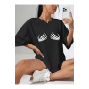 Baskılı T-shirt - Siyah