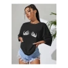 Baskılı T-shirt - Siyah