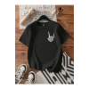 Baskılı T-shirt - Siyah