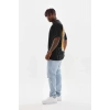 Unisex Baskılı Oversize T-Shirt - Siyah