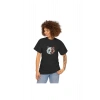 Unisex Bisiklet Yaka Baskılı T-Shirt - Siyah