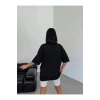 Unisex Bisiklet Yaka Baskılı Oversize T-Shirt - Beyaz