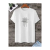 Unisex Baskılı Oversize T-Shirt - Beyaz