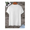Unisex Baskılı Oversize T-Shirt - Beyaz